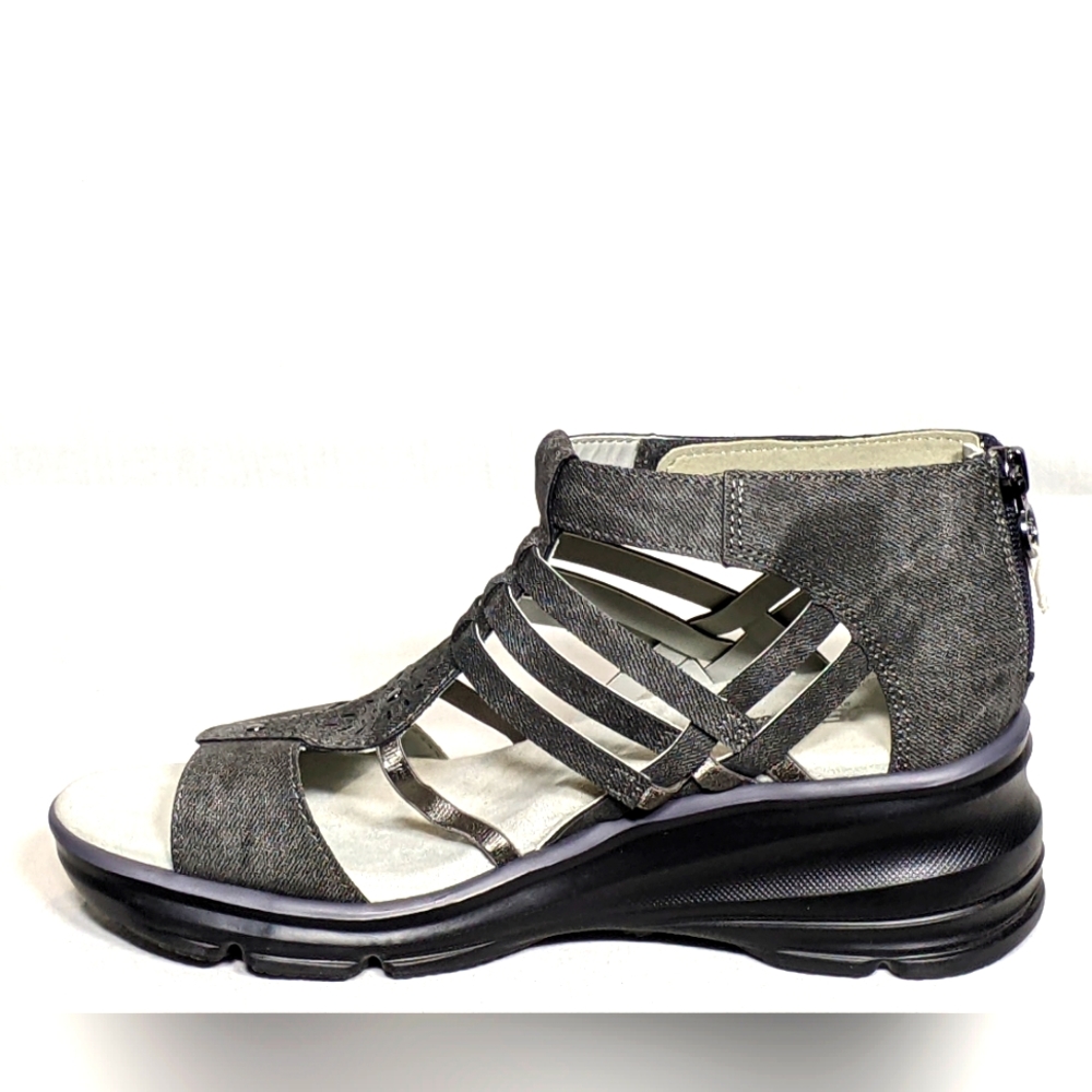 NEW JBU by Jambu Wedge Sandal breathable sexy staps Sz 8 grey
